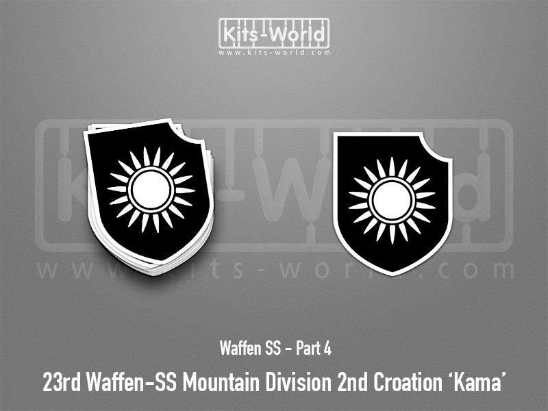 Kitsworld SAV Sticker - Waffen SS - 23rd Waffen-SS Mountain Division 2nd Croation 'Kama' W:83mm x H:100mm 